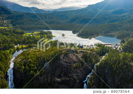 Beautiful Nature Norway. Latefossen Waterfall Odda Norway. 89078564