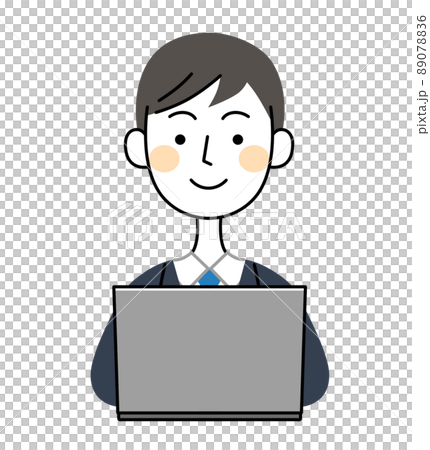 パソコンを操作しているビジネスマン　イラスト素材 89078836