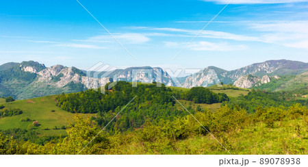 rural landscape in apuseni mountains. view in to the cheile manastirii. travel romania in spring 89078938