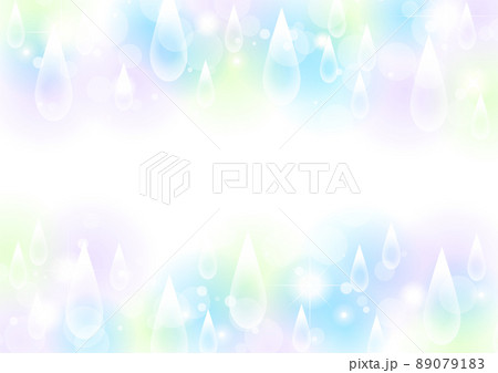 虹色キラキラしずく背景上下ヨコ 89079183