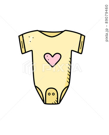 Baby bodysuit cartoon doodle. Vector illustration of newborn baby clothes 89079460