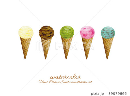 アイスクリームのイラスト素材セットのイラスト素材