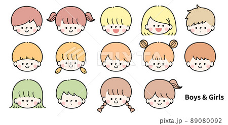 いろいろな子どもたちの顔 89080092