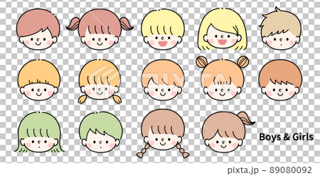 いろいろな子どもたちの顔 89080092
