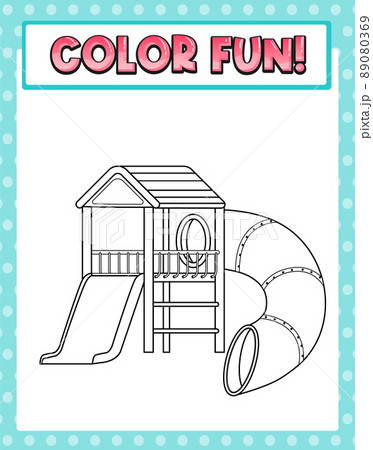 Worksheets template with color fun text and playground slide outline Worksheets template with color fun text and playground slide outline 89080369