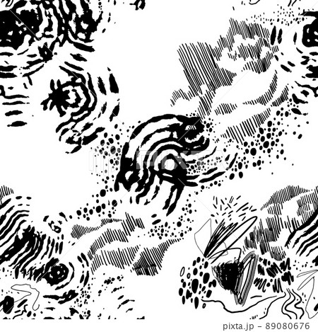 Black and white abstract seamless vector pattern. 89080676