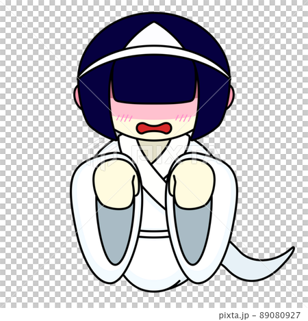 顔を赤くするお化けの女の子のイラスト 顔を赤くするお化けの女の子のイラスト 89080927