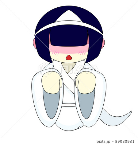 顔を赤くするお化けの女の子のイラスト 顔を赤くするお化けの女の子のイラスト 89080931