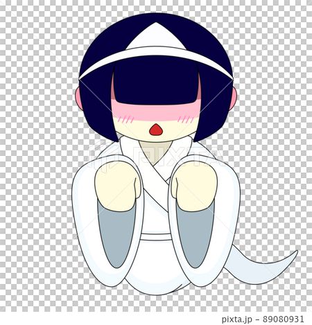 顔を赤くするお化けの女の子のイラスト 顔を赤くするお化けの女の子のイラスト 89080931