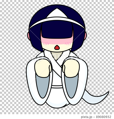 一個把臉變紅的鬼女孩的插圖 89080932