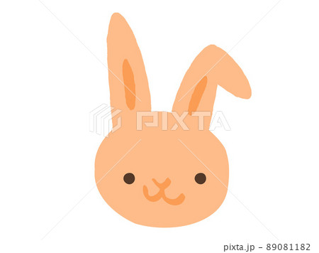 かわいいウサギの顔／手描きイラストのイラスト素材 [89081182