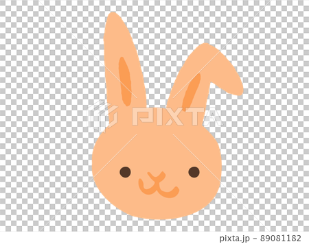 かわいいウサギの顔 手描きイラストのイラスト素材 0811