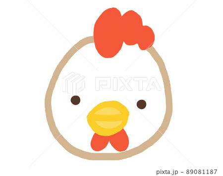 かわいい鳥の顔 手描きイラストのイラスト素材