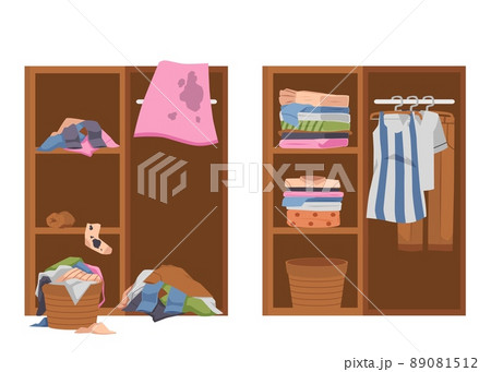 Two Home Organize With Things Clothing On のイラスト素材