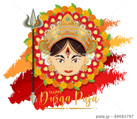 Durga Puja Indian on white background 89083797