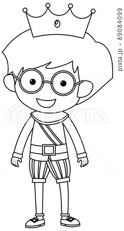 Prince black and white doodle character 89084099