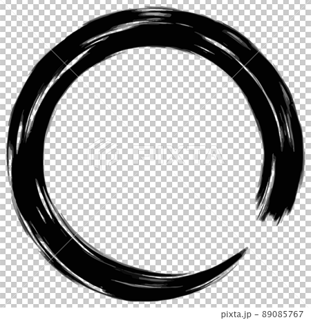 用黑色墨水畫筆粗略繪製的圓形矢量素材 89085767