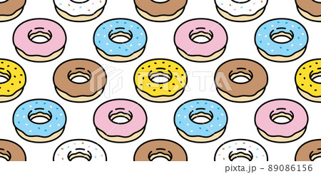 donut seamless pattern vector bake bakery bread food cartoon character chocolate strawberry scarf isolated repeat wallpaper tile background gift wrapping paper doodle illustration design clip art 89086156