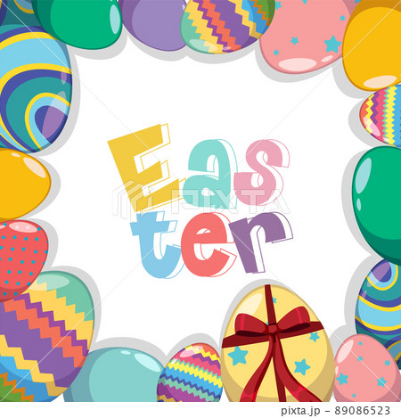 Happy Easter design with decorated eggs 89086523