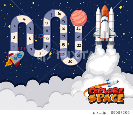 Game template with space theme background 89087206
