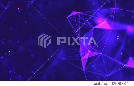 Ultra violet galaxy background. Space background illustration universe with Nebula. 2018 Purple technology background. Artificial intelligence concept 89087872