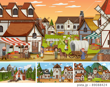 Set of different scene medieval Set of different scene medieval 89088424