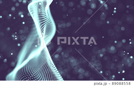 Data technology abstract futuristic illustration . Low poly shape with connecting dots and lines on dark background. 3D rendering . Big data visualization . Data technology abstract futuristic illustration . Low poly shape with connecting dots and lines on dark background. 3D rendering . Big data visualization . 89088558