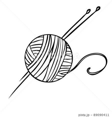 Yarn for knitting. Sewing and fashion designer tools. Vector illustration Yarn for knitting. Sewing and fashion designer tools. Vector illustration 89090411