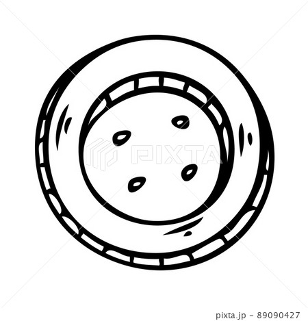 Button for sewing. Fashion designer tool. Vector illustration 89090427