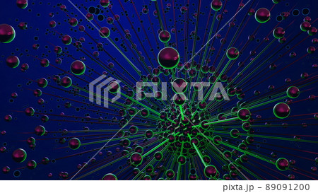 Abstract background, explosion, fission of the atomic nucleus, sci-fi, 3D rendering 89091200