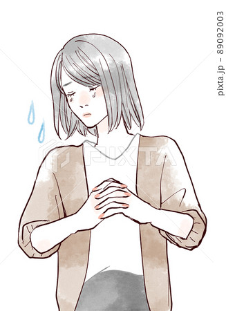 しょんぼりする女性 89092003