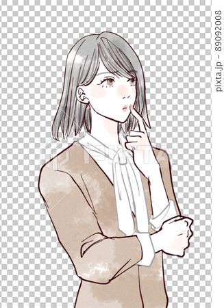 Woman looking up and thinking Woman looking up and thinking 89092008