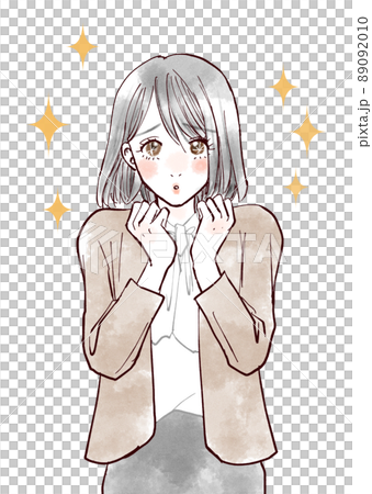 A woman who makes her eyes sparkle with her upper eyes 89092010