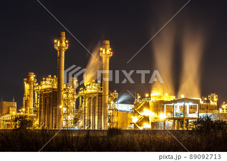 Dawn image of a power plant in a beautiful Dawn image of a power plant in a beautiful 89092713