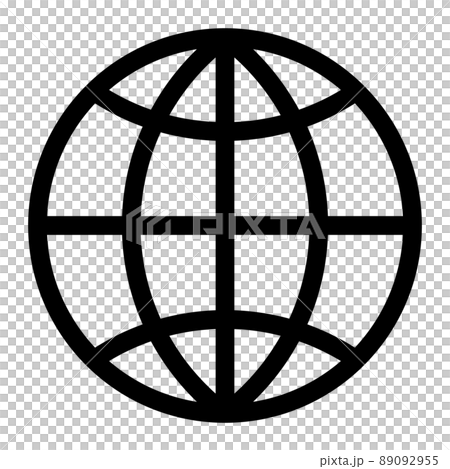 簡單的線條畫地球圖標 簡單的線條畫地球圖標 89092955