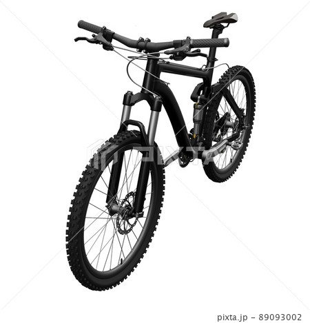 Black Mountain Bike On An Isolated White のイラスト素材