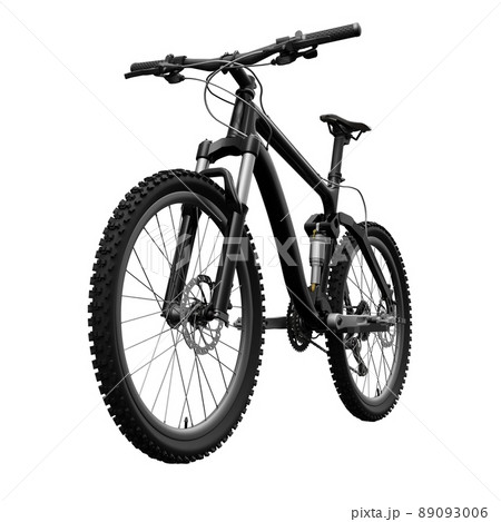 Black mountain bike on an isolated white background. 3d rendering. 89093006