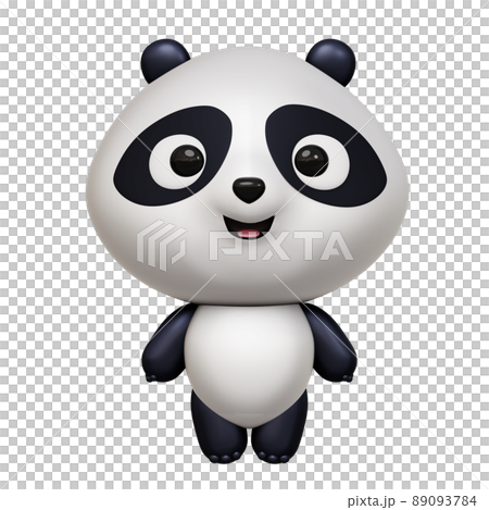 Pandas bear animal characters. Cartoon cute panda 3D illustration isolated in white background. Pandas bear animal characters. Cartoon cute panda 3D illustration isolated in white background. 89093784