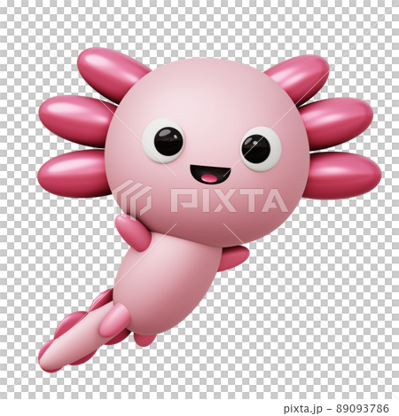 cartoon 3D illustration of Cute Axolotl cartoon 3D illustration of Cute Axolotl 89093786