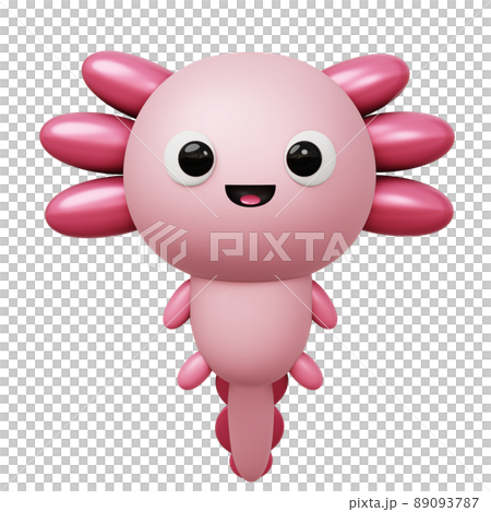 cartoon 3D illustration of Cute Axolotl cartoon 3D illustration of Cute Axolotl 89093787