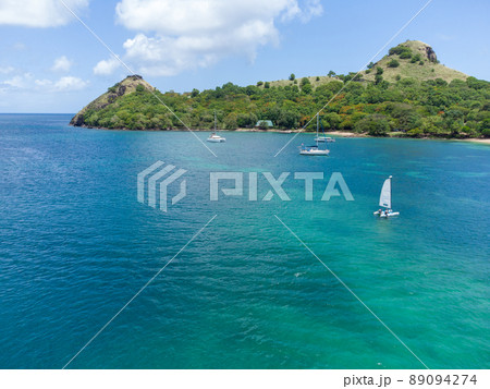 Sailboats Sailing on the Caribbean Sea 89094274