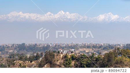 Himalaya Mountains with City in Foreground Himalaya Mountains with City in Foreground 89094722