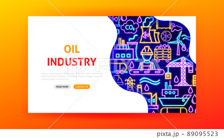 Oil Industry Neon Landing Page 89095523