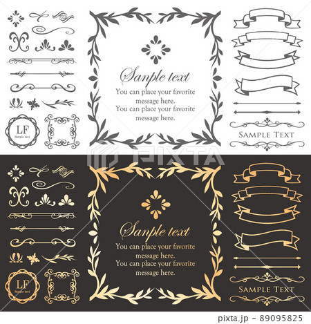 デザイン素材 アンティークな飾り罫のセット のイラスト素材 0955
