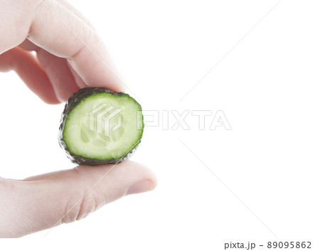 image of cucumber hand white background 89095862