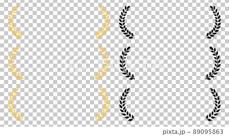 金と黒の月桂樹フレームセット 金と黒の月桂樹フレームセット 89095863