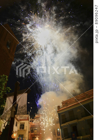 Fireworks over the church on a summer night Fireworks over the church on a summer night 89096247