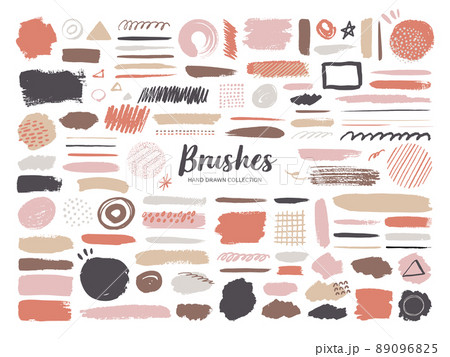 手書きの絵具・インク・鉛筆のブラシテクスチャセット 手書きの絵具・インク・鉛筆のブラシテクスチャセット 89096825