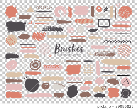 手書きの絵具・インク・鉛筆のブラシテクスチャセット 手書きの絵具・インク・鉛筆のブラシテクスチャセット 89096825