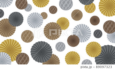 誕生日パーティーの紙の飾り_ペーパーファンとハニカムボールの背景_レトロ_16:9 誕生日パーティーの紙の飾り_ペーパーファンとハニカムボールの背景_レトロ_16:9 89097323